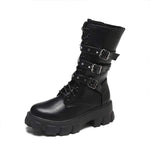 Women's Thick-Soled Punk Mid-Calf Boots 29192539C