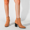 Women's Stylish Block Heel Leopard Ankle Boots 64201846S
