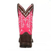 Women's Retro Square Toe Pink Embroidered Knight Boots 00784464S