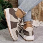 Women's Casual Plush Lined Color Block Sneakers 64795818S