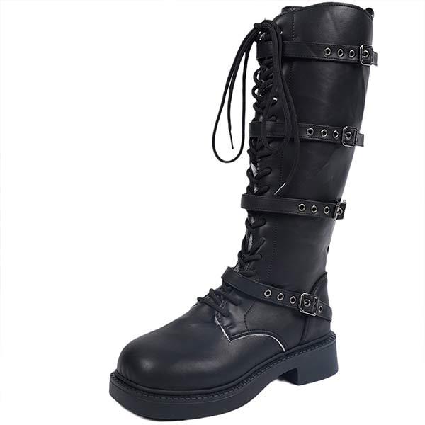 Women's Vintage Mid-Calf Riding Boots 41853670C