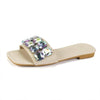 Women's Fashionable Colorful Rhinestone Flat Slippers 65907211S