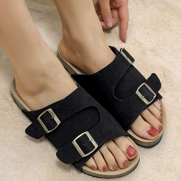 Women's Fashionable Cork Slip-On Sandals 26938491C