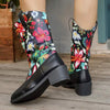 Women's Vintage Embroidered Floral Mid-Calf Boots 62932559C