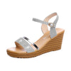 Women's Fashion Sequin Buckle Wedge Sandals 55517505C