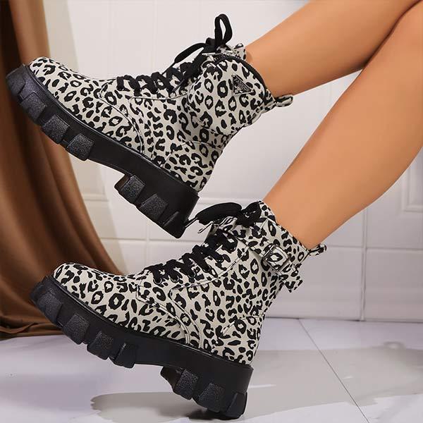 Women's Platform Leopard Print Ankle Boots 75818278C