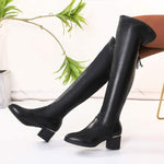 Women's Over-the-Knee Stretch Block Heel Boots 74286979C