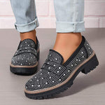 Women's Rhinestone Loafer Shoes 70640964C