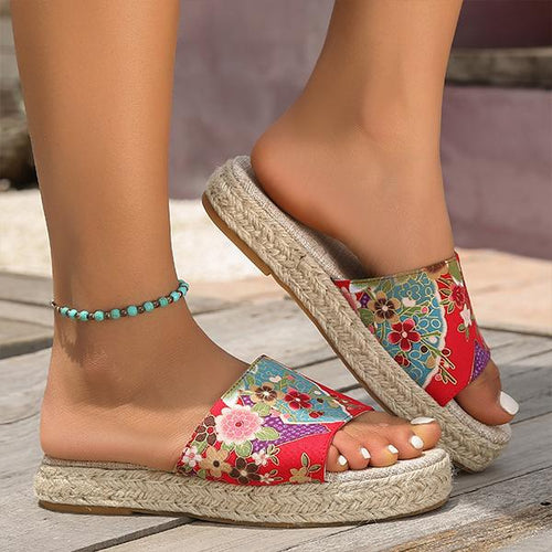 Women's Flower Casual Espadrille Slippers 58705143S