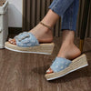 Women's Fashion Wedge Platform Rhinestone Slide Sandals 42961013C