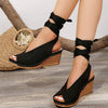 Women's Ankle Strap Fish Mouth Wedge Sandals 14250237C