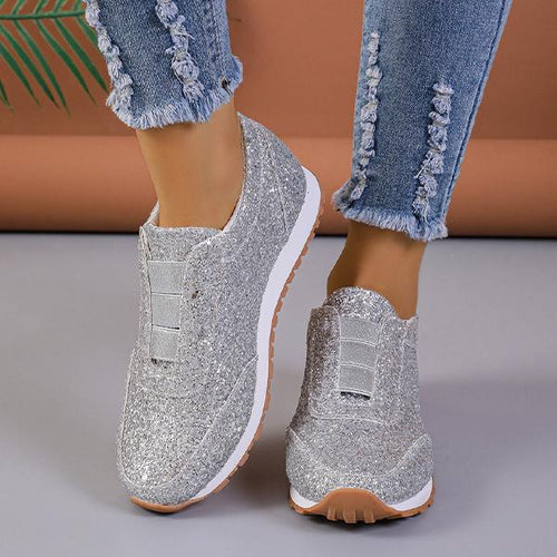 Women's Fashionable Sequined Casual Flat Sneakers 17153100S