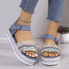 Women's Casual Ethnic Style Tassel Thick Sole Sandals 59009300S