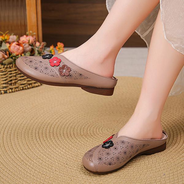 Women's Flower Hollow Casual Soft Sole Half Slippers 37045992S