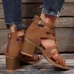 Women's Fashion Roman Fisherman Sandals with Chunky Heel 24234549C
