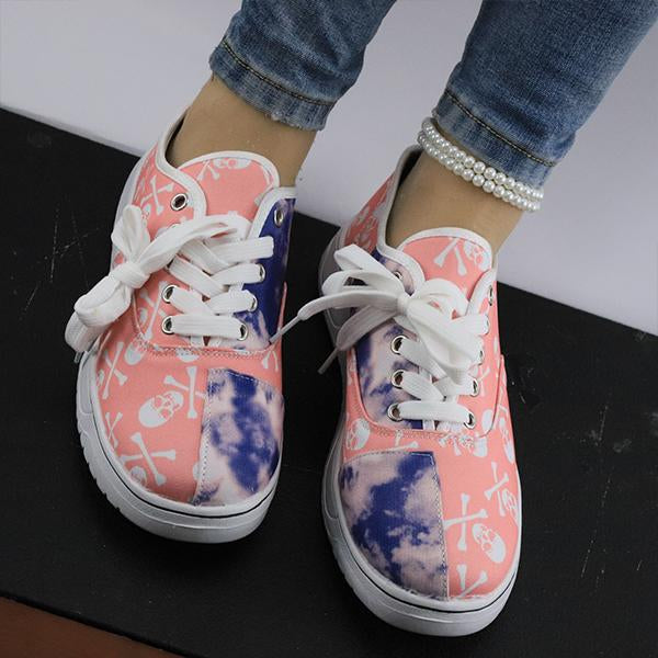 Women's Casual Breathable Skull Canvas Shoes 71558083S