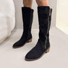 Women's Long Retro Side Zipper Thick Heel Boots 72399552C