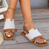 Women's Flat Square Toe Casual Sandals with Buckle 35551752S