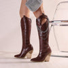 Women's Knee-High Boots with Metal Chain Decoration 13754255C