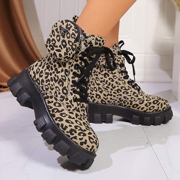 Women's Platform Leopard Print Ankle Boots 75818278C