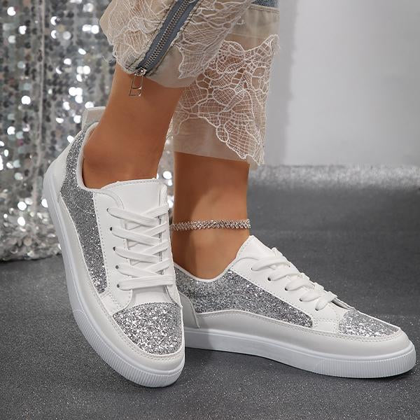 Women's Fashion Sequin Lace-Up Casual Shoes 18257705S