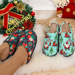 Women's Casual Santa Claus Flat Cotton Slippers 18553030S