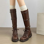 Women's Vintage Belt Buckle Over-the-Knee Boots 96177114C