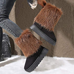 Women's Slip-On Snow Boots with Furry Cuffs 23099854C