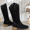 Women's Vintage Suede Studded Knee-High Boots 31575810C