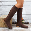 Women's Fashion Patchwork Suede Knee-High Boots 66315118S