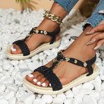 Women's Bohemian Beaded Braided Casual Sandals 27038987S