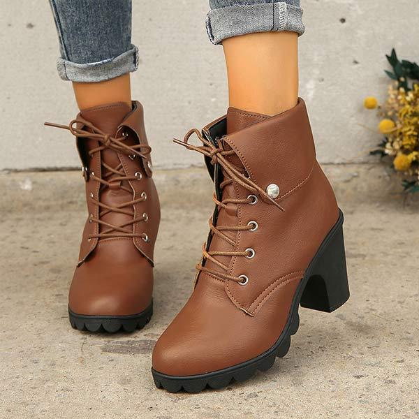 Women's Side Zipper High Heel Fashion Boots 69423828C