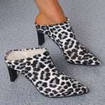 Women's Fashion Pointed Toe Leopard Print Sexy Slippers 22060373S