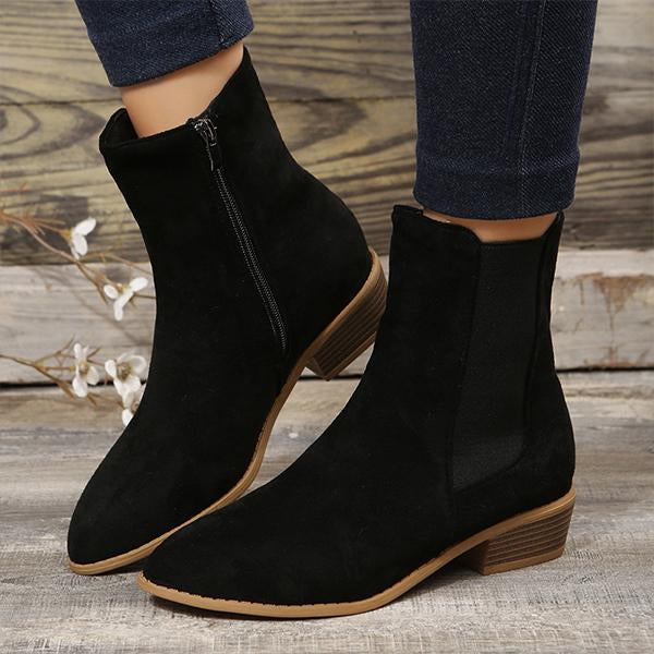 Women's Casual Suede Pointed Toe Ankle Boots 70448921S
