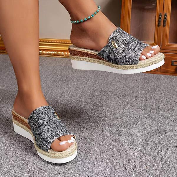 Women's Peep Toe Thick Platform Wedge Sandals – Casual and Comfortable 43160153C