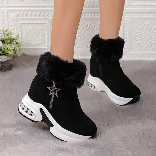 Women's Suede Thick-Soled Snow Boots 19849025C