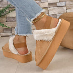 Women's Casual Plush Thick Soled Cotton Slippers 90301431S