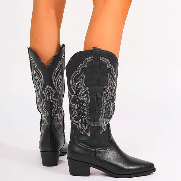 Women's Vintage Embroidered Western Cowboy Boots 65205563C