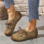 Women's Casual Suede Lace-Up Flats 75372671C