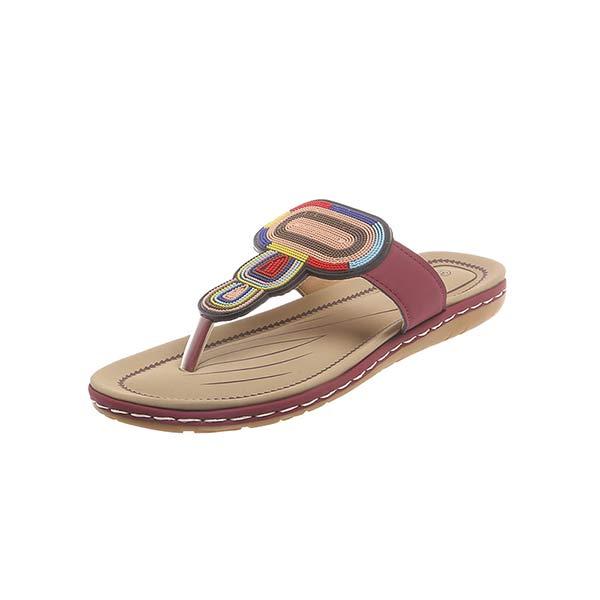 Women's Bohemian Vintage Rhinestone Slide Sandals 82253476C