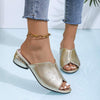 Women's Chunky Heel Peep-Toe Slide Sandals 54809013C