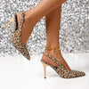 Women's Leopard Print Pointed Toe Back Heels 75690716C