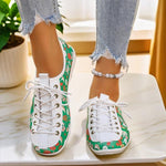 Women's Casual Ethnic Print Lace Up Flats 65891529S