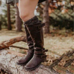 Women's Vintage Low Heel Knee-High Boots 55794092C