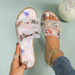 Women's Casual Lace Beaded Flat Slippers 27901915S