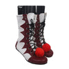 Women's Retro Fur Ball Color Matching Lace Up Mid-Calf Boots 53663516S