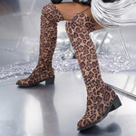 Women's Sexy Leopard Print Stretch Over-the-Knee Boots 61751119S