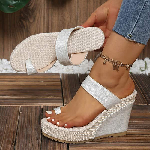 Women's Peep Toe High Heel Platform Wedge Sandals 24715549C