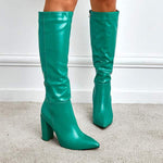 Women's Fashion Side Zipper High-Heeled Knee-High Boots 43146891C