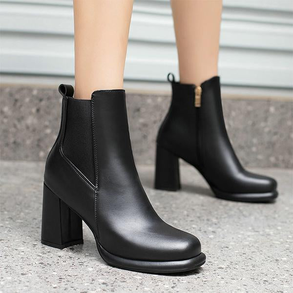Women's Fashionable Casual Thick Heel Short Boots 56058918S